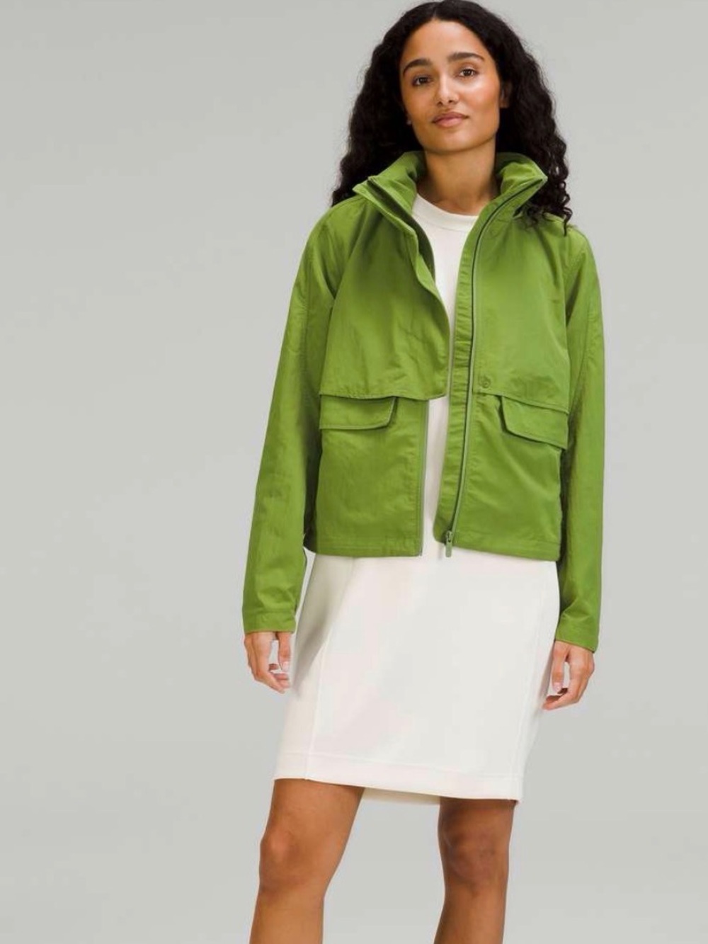 lululemon athletica Green Lightweight Hooded Jacket  12 in Green Foliage